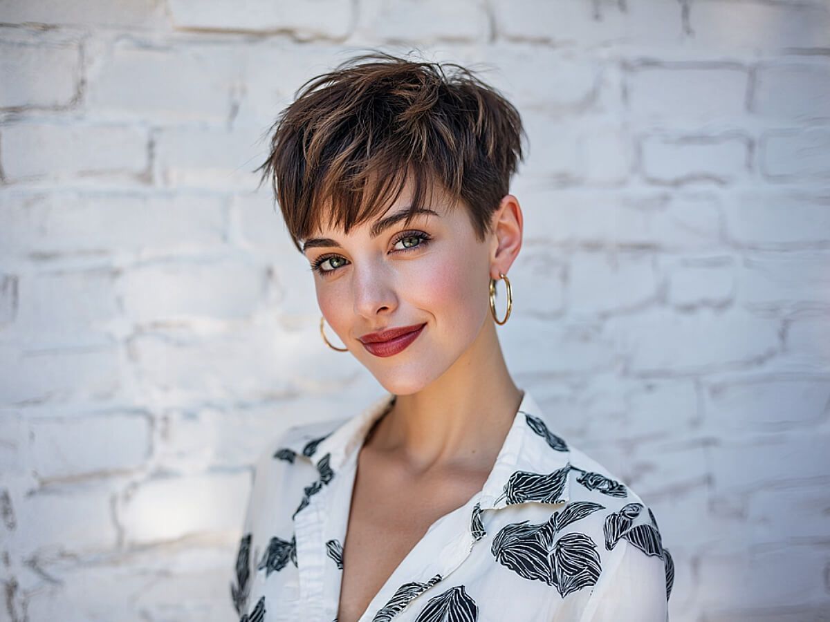 Choppy Dark Brown Pixie — Pixie Haircuts