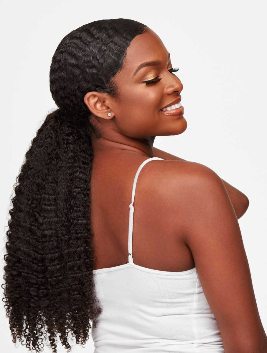 Mid-Back High Ponytail With Flowing Waves — Ponytail Hairstyles for Black Women