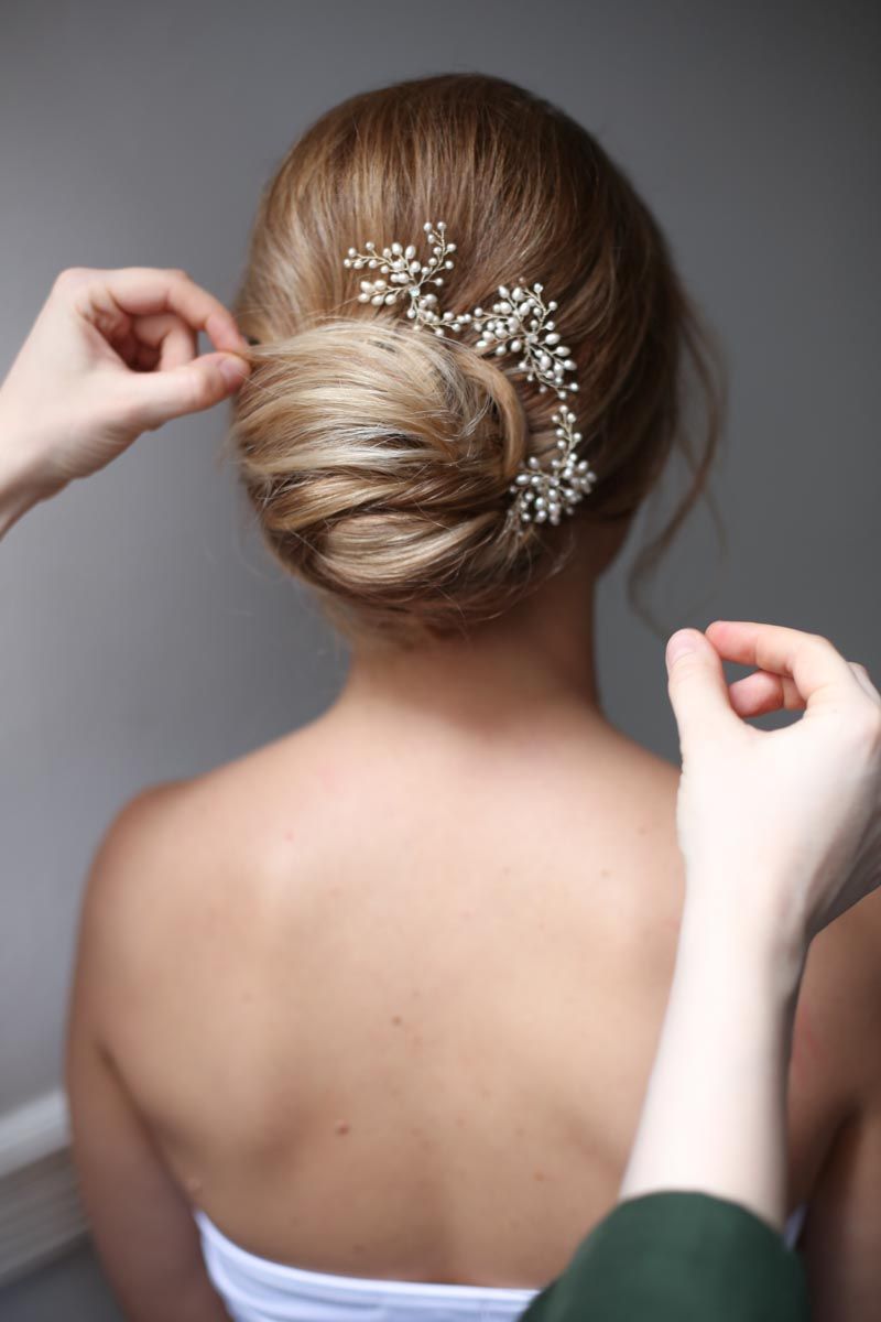 Collarbone Visual Idea Collarbone Visual Idea — Sleek Bun Wedding Hair