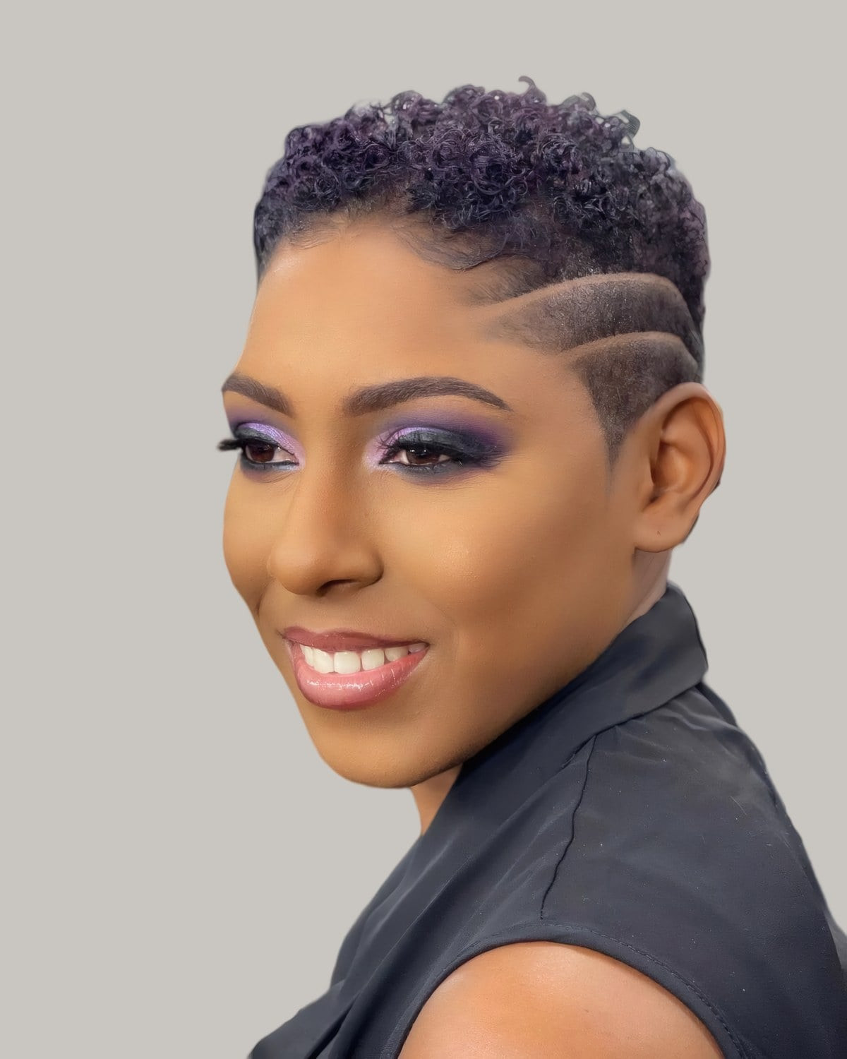 Subtle Purple Tint on Tapered TWA — TWA Hairstyles