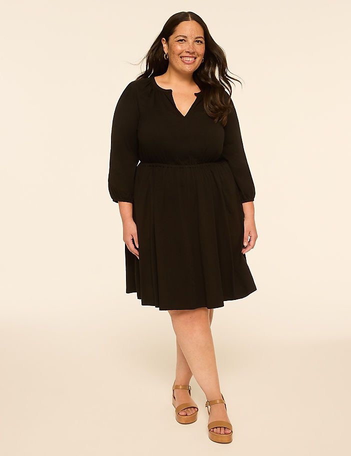 Black Jersey Fit-and-Flare Dress for Daywear Black Jersey Fit-and-Flare Dress for Daywear — Dresses for Women Over 60