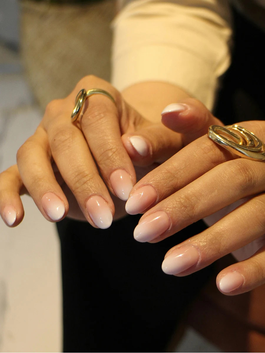 Nude To White Gradient Visual Idea Nude To White Gradient Visual Idea — Shellac Nails