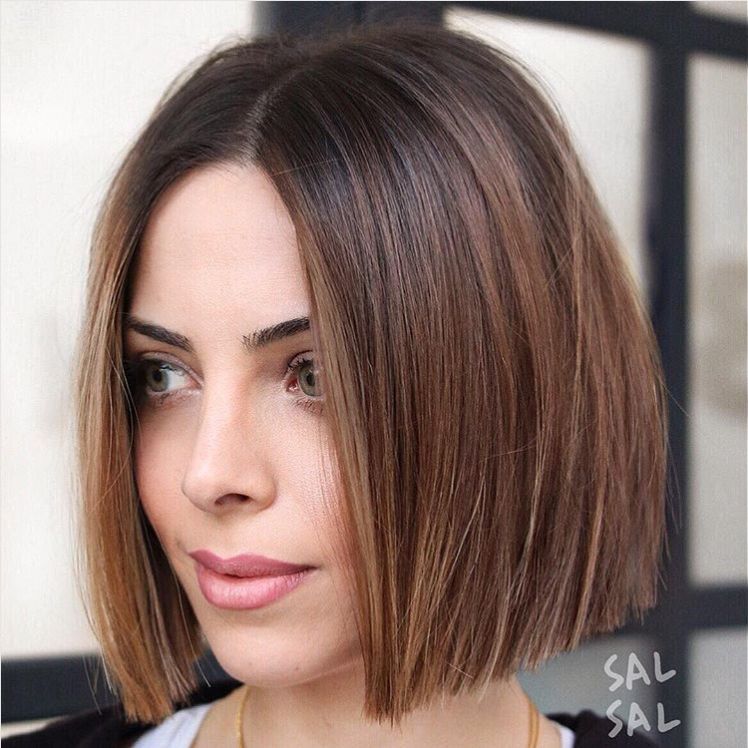 Dark Brown Bob With Subtle Highlights Dark Brown Bob With Subtle Highlights — Chin Length Bob