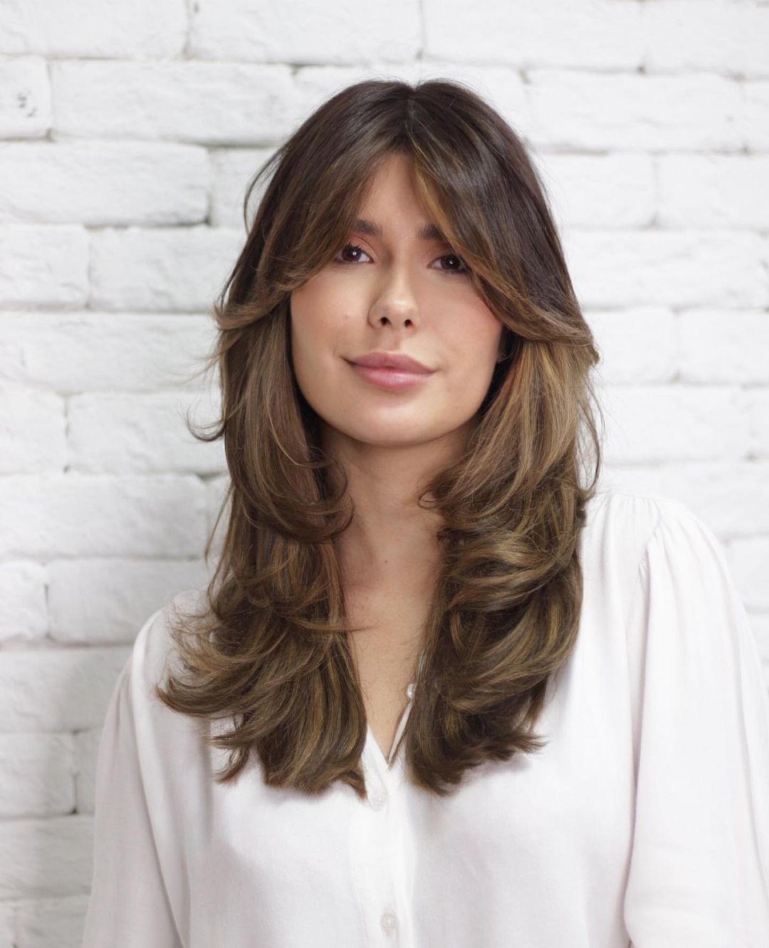 Medium Brown With Highlights Visual Idea Medium Brown With Highlights Visual Idea — Butterfly Haircut