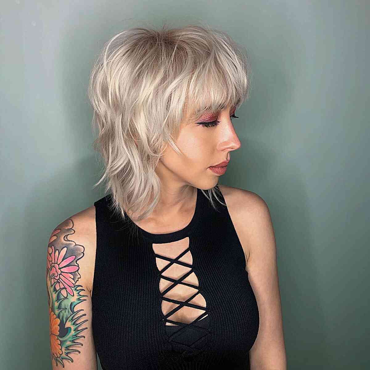 Ash Blonde Shag With Choppy Layers — Hairstyles for Short Hair