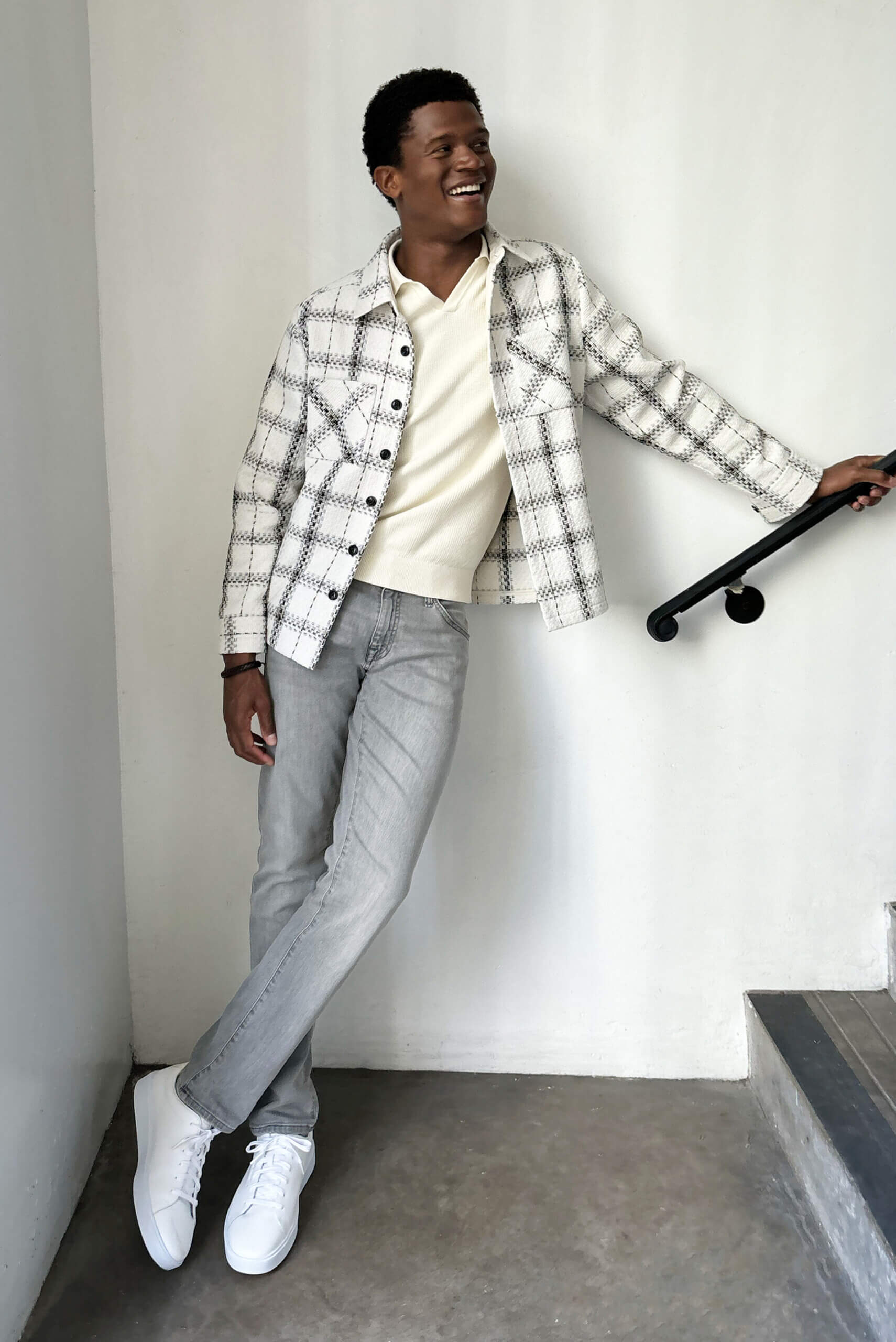 Quilted Jacket with Plaid Shirt Layering Quilted Jacket with Plaid Shirt Layering — Outfits for Men