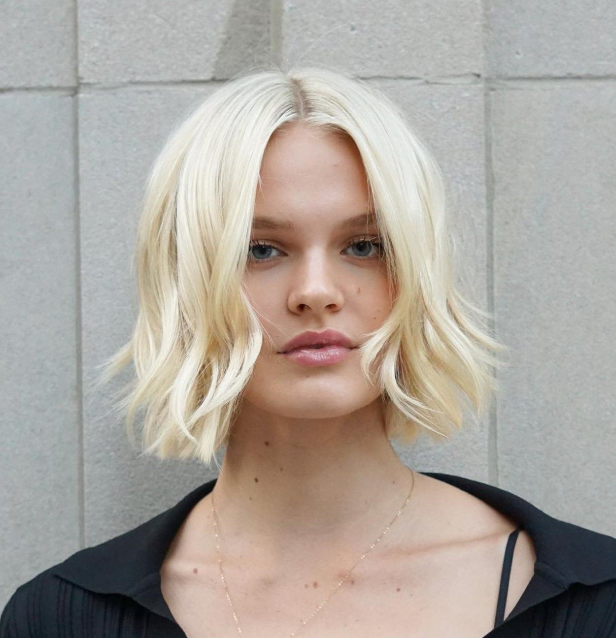 Platinum Blonde Visual Idea — Bob for Round Face