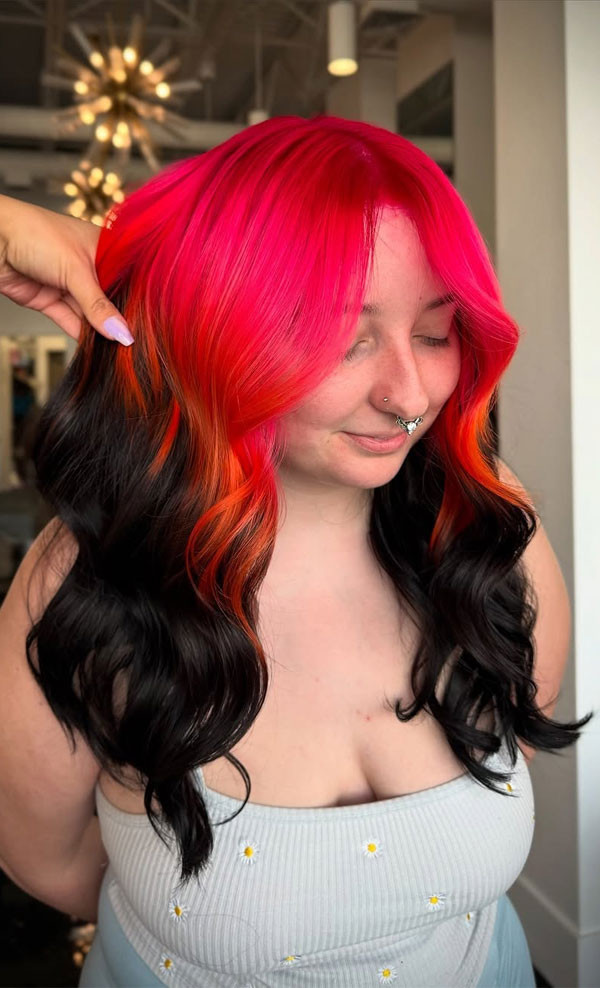 Long Layers Visual Idea Long Layers Visual Idea — Red and Black Hair