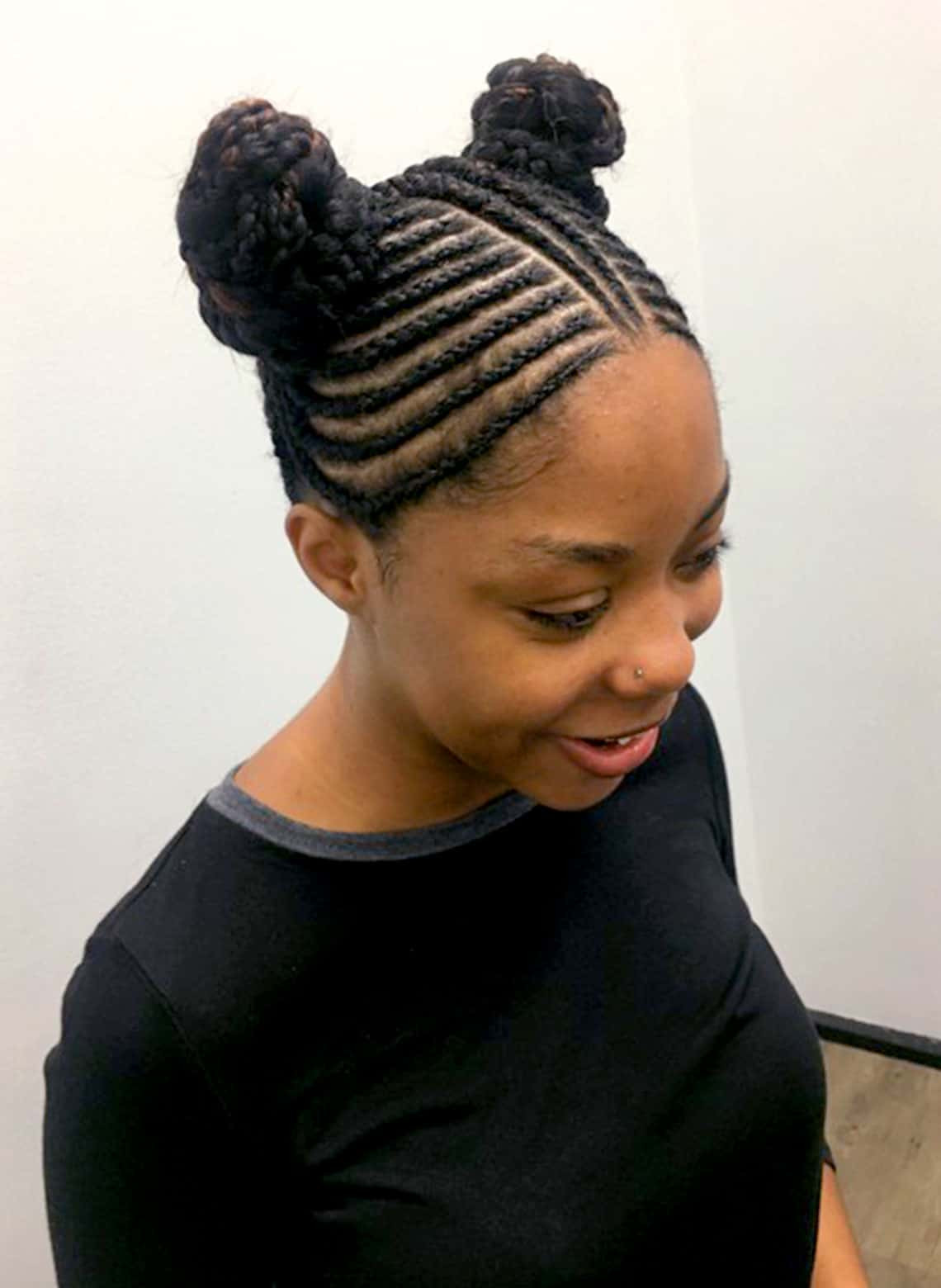 Defined Coily Black Space Buns — Space Buns Natural Hair