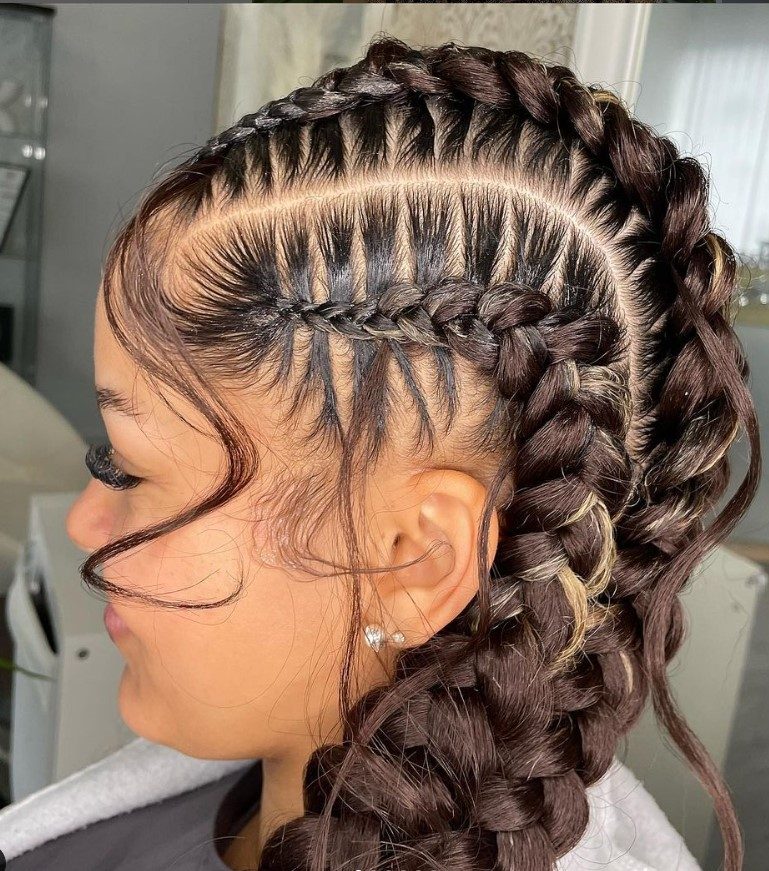 Cornrows to Wavy Braids with Highlights — Butterfly Braid