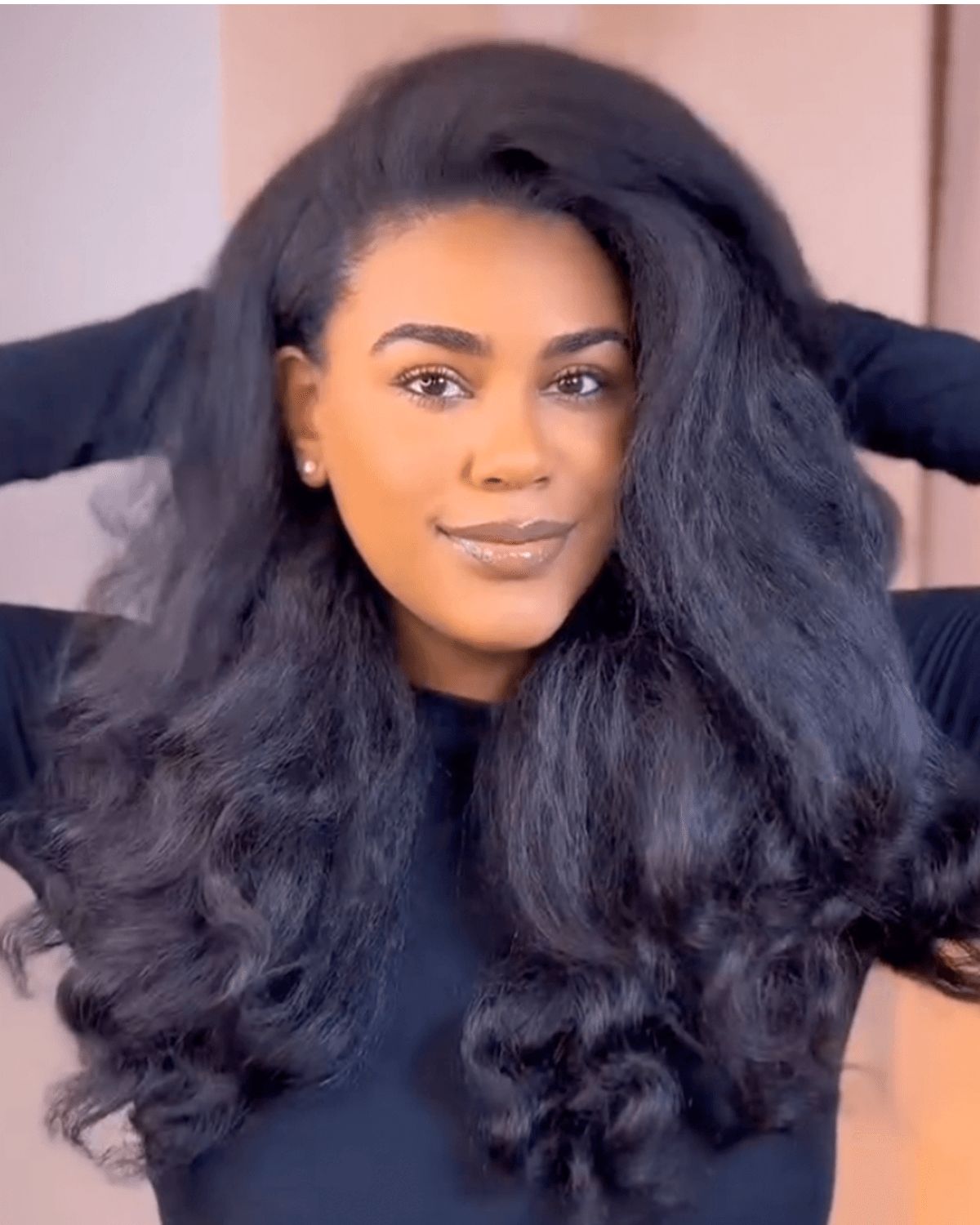 Black Mid-Back Length Fullness Blowout Black Mid-Back Length Fullness Blowout — Blowout Natural Hair