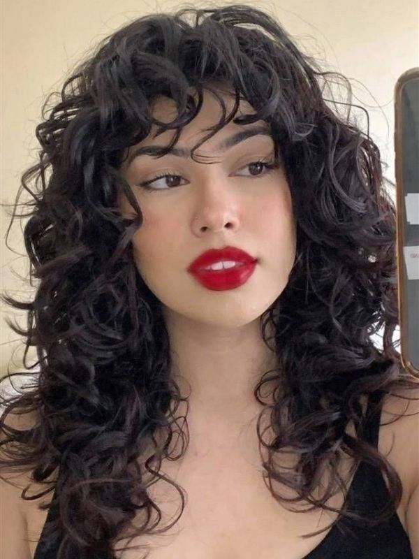 Defined Collarbone Shag — Curly Shag