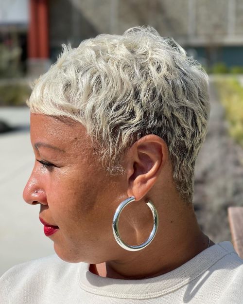 Platinum Blonde Tousled Pixie Platinum Blonde Tousled Pixie — Pixie Cut for Black Women
