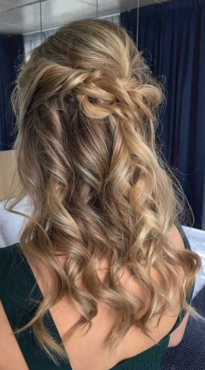 Honey Blonde Half Updo with Braid — Sweet 16 Hairstyles