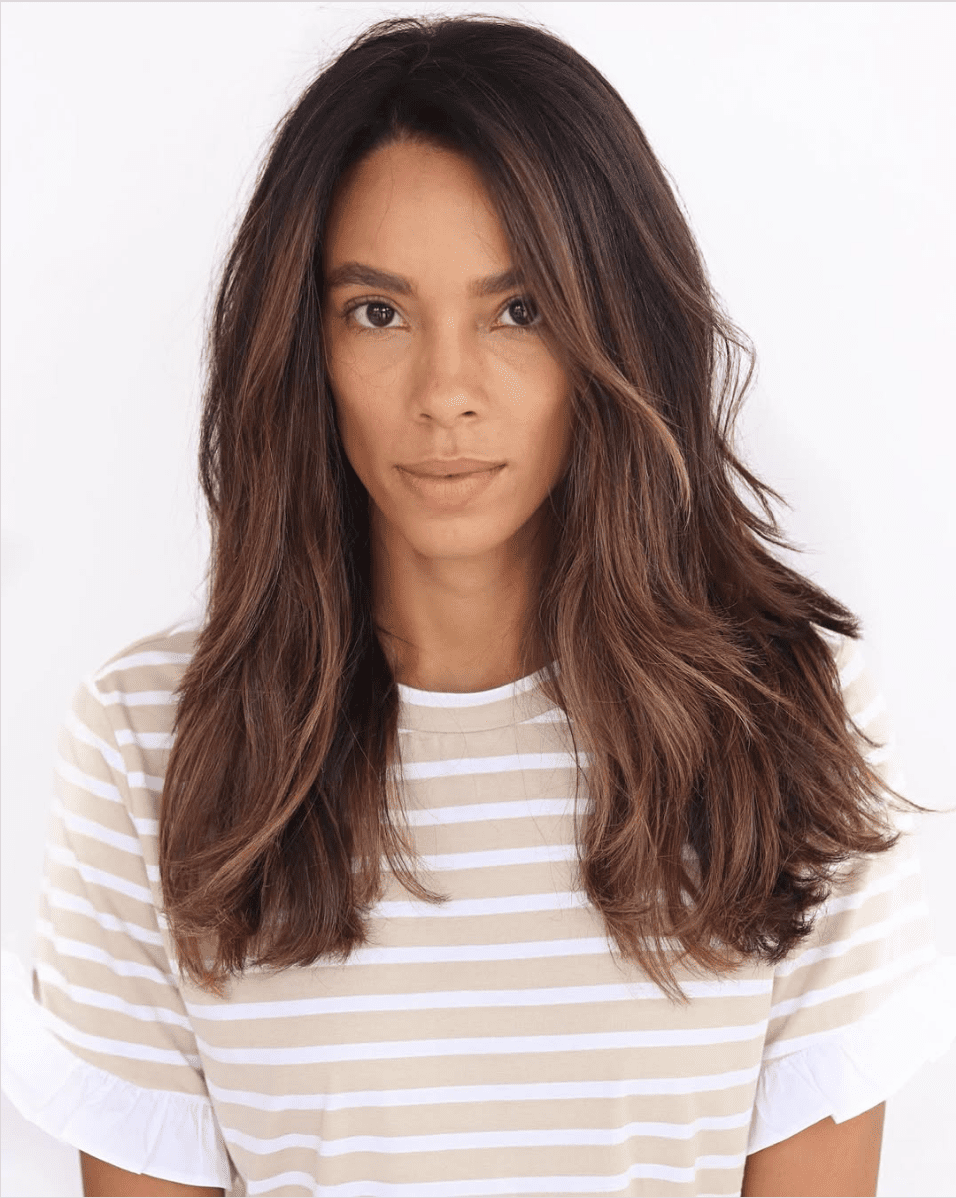 Collarbone Waves With Caramel Balayage — Hair Color for Latinas