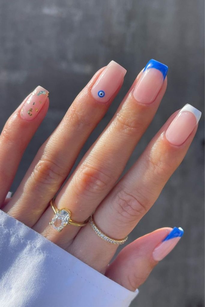 Floral & Pink Cat-Eye Mix Medium Oval Nails — Girls Trip Nails