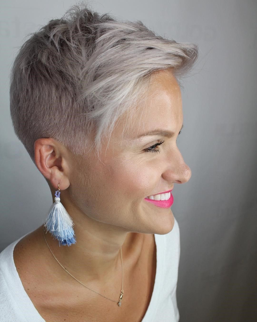 Ash Blonde Textured Pixie with Defined Fringe — Undercut Hairstyles for Women