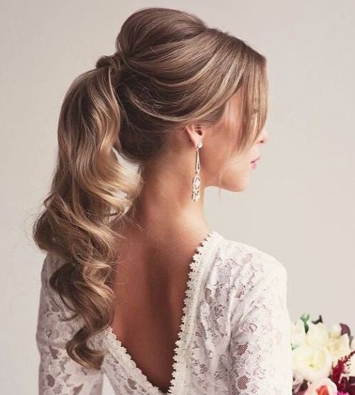 Medium Blonde High Ponytail With Defined Curls Medium Blonde High Ponytail With Defined Curls — Curly High Ponytail