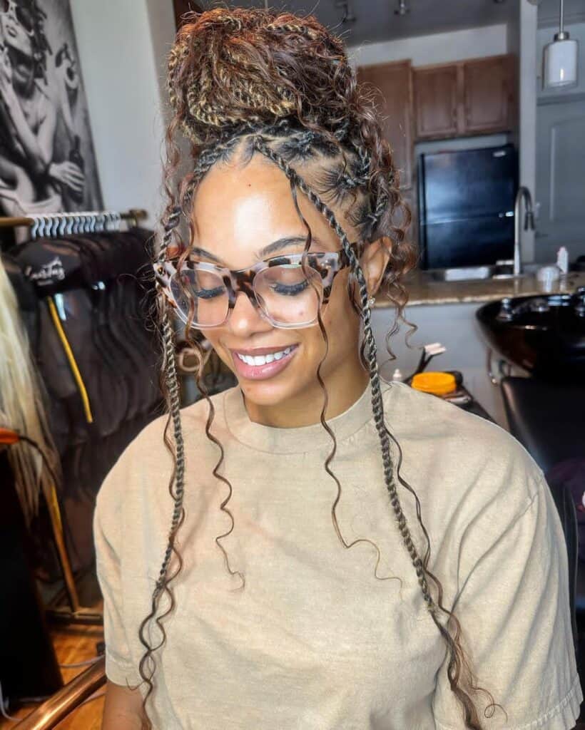 Voluminous Black Twists With Loose Ends Voluminous Black Twists With Loose Ends — Island Twists