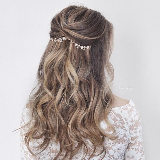 Half-Up Do With Decorative Accessory — Clip In Extensions Hairstyles