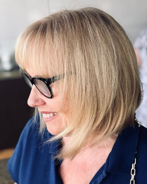 подбородок Visual Idea — Haircuts for Women Over 50 with Glasses