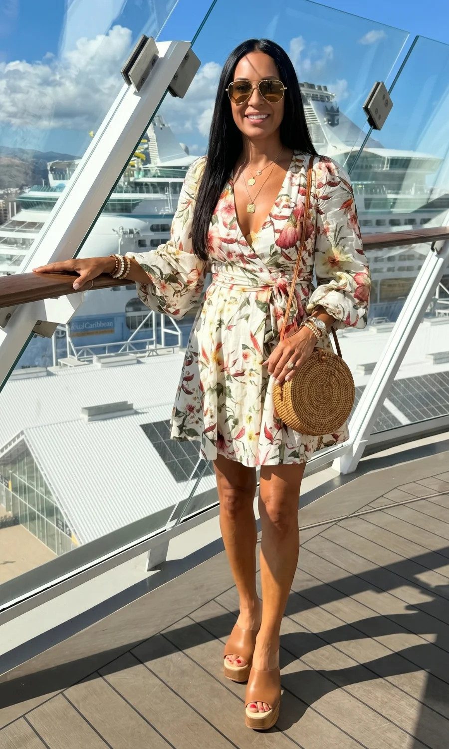 Tan Platform Wedge Sandals Outfit Idea — Caribbean Cruise Outfits