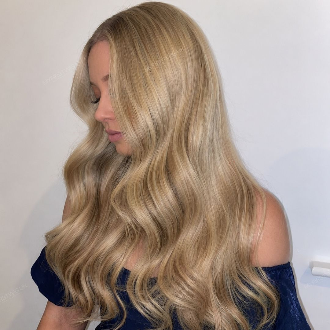 Long Layered Visual Idea — Beige Blonde