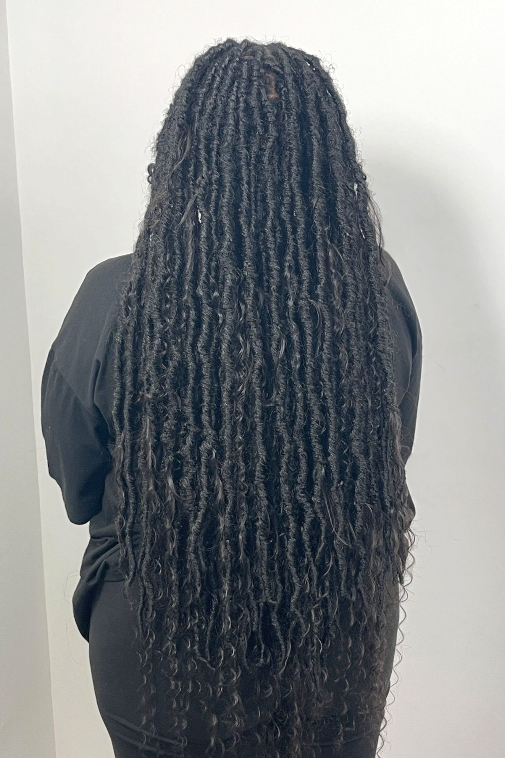 Uniform Wavy Texture Black Locs — Boho Locs