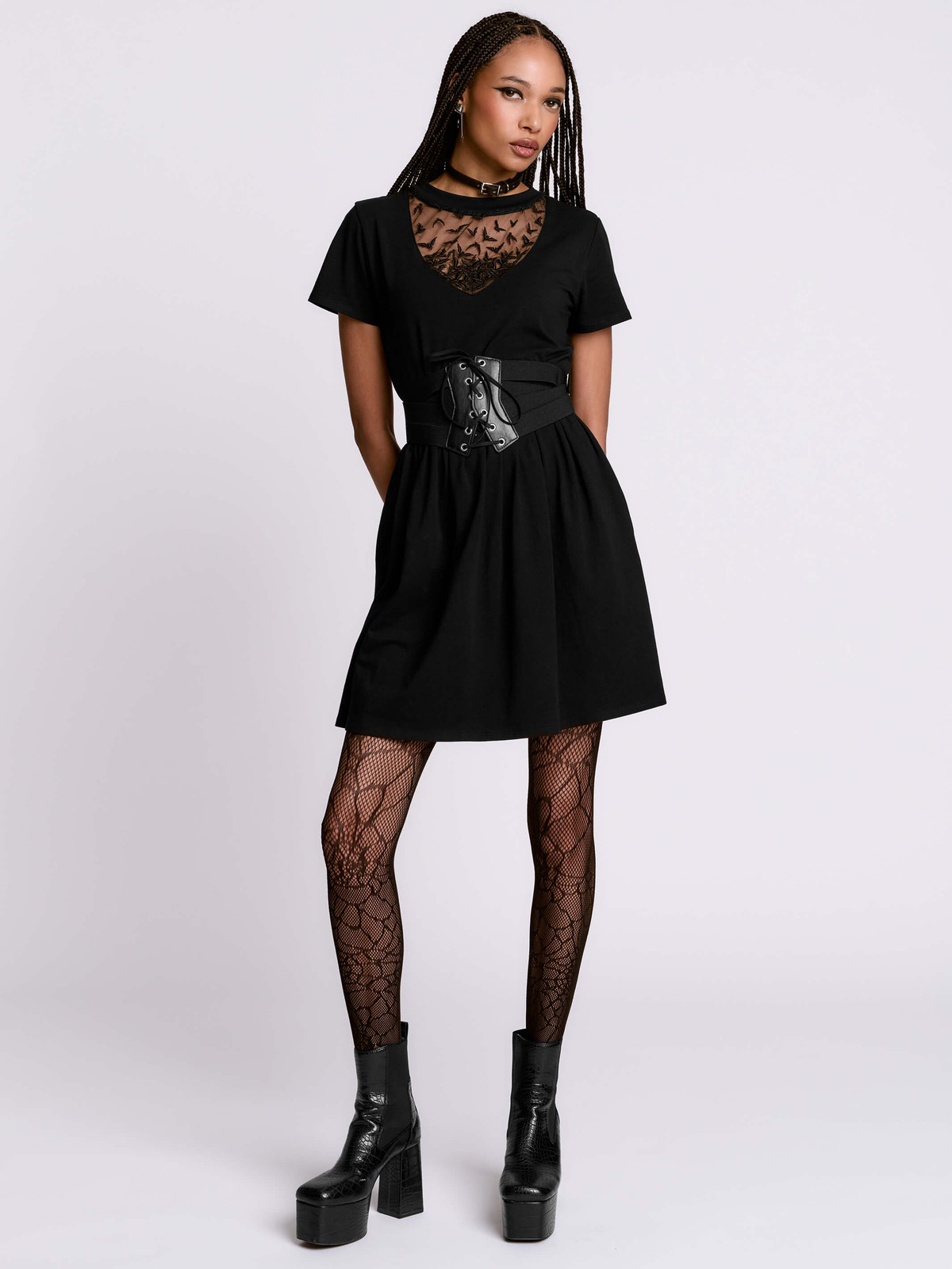 Black Platform Ankle Boots Outfit Idea Black Platform Ankle Boots Outfit Idea — Witchy Outfits