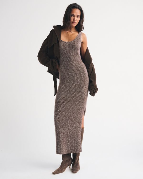 Ribbed Knit Maxi Dress: Layering for Texture Ribbed Knit Maxi Dress: Layering for Texture — Dresses for Tall Women