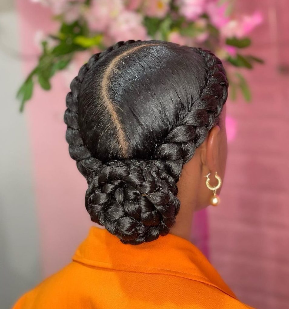Na Braided Crown and Low Bun Na Braided Crown and Low Bun — Braided Updos for Black Hair