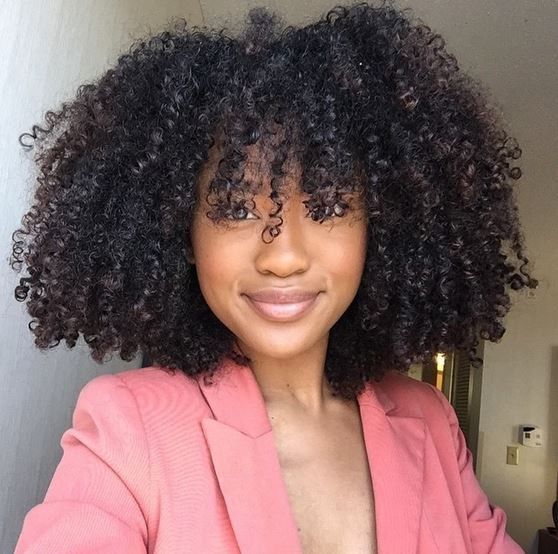 Shoulder Length Visual Idea — Natural Hair with Bangs