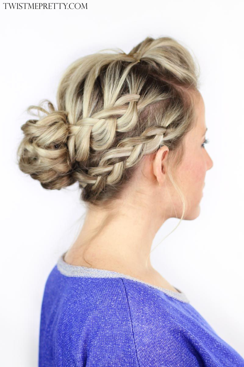 Intricate Double Braided Bun Intricate Double Braided Bun — Second Day Hairstyles