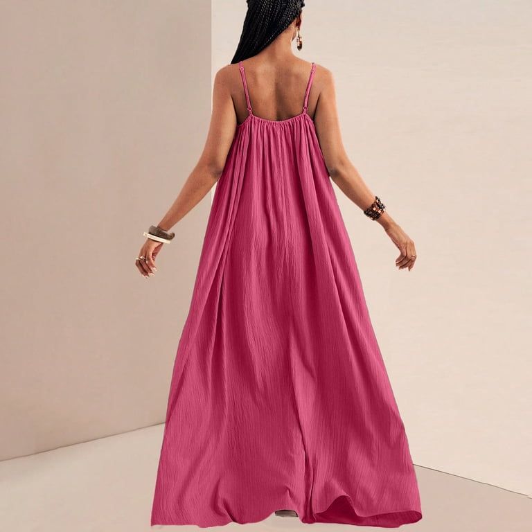 Hot Pink Trapeze Maxi Dress for Bold Cruise Style — Cruise Dresses