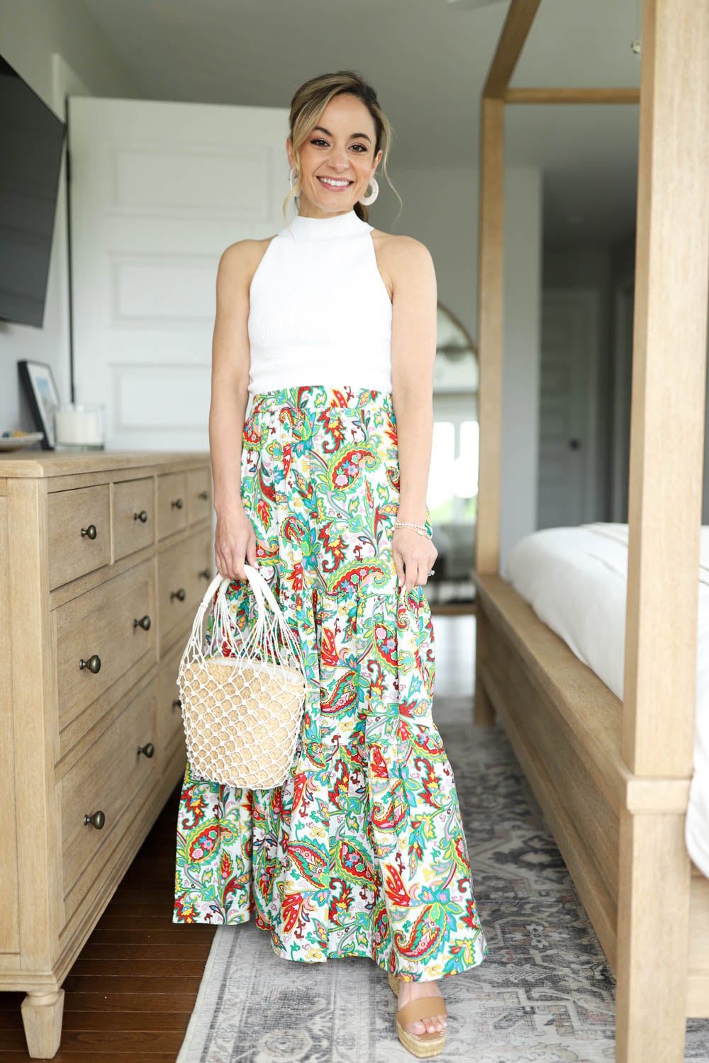 Colorful Paisley Print Maxi Skirt for Summer Days Colorful Paisley Print Maxi Skirt for Summer Days — Maxi Skirts