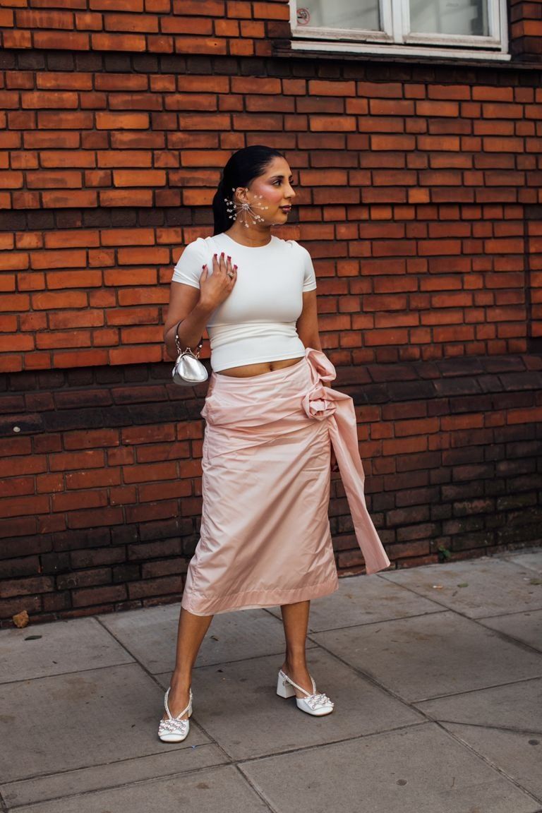 Satin Wrap Skirt with Bow Detail Satin Wrap Skirt with Bow Detail — Wrap Skirt Outfits
