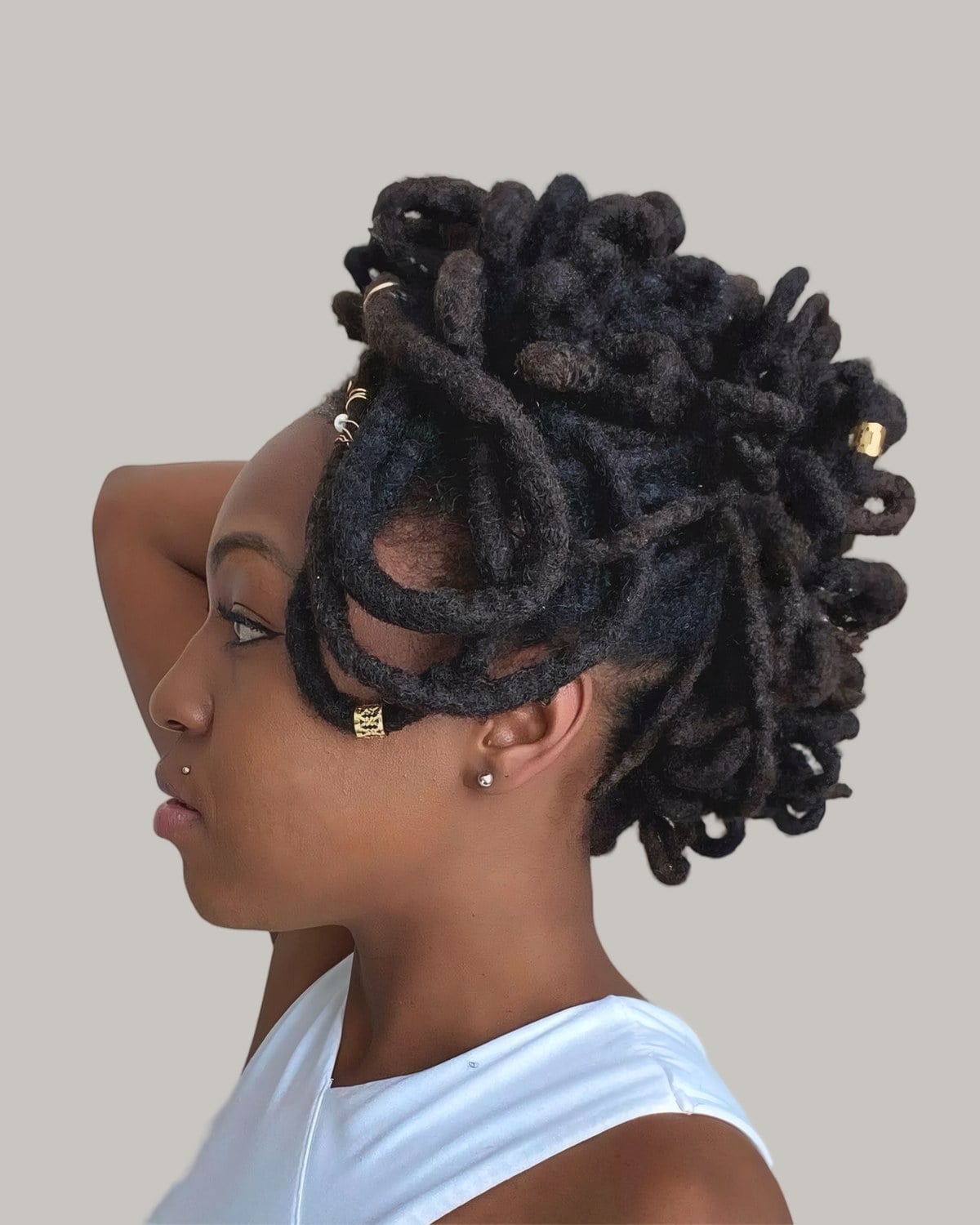 Voluminous Loc Updo With Curled Ends — Loc Updos