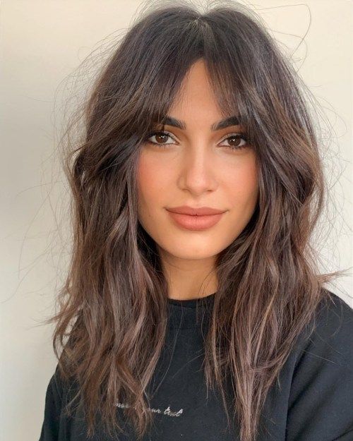 Shoulder-Length Shag With Curtain Bangs — Hairstyles for Oval Faces