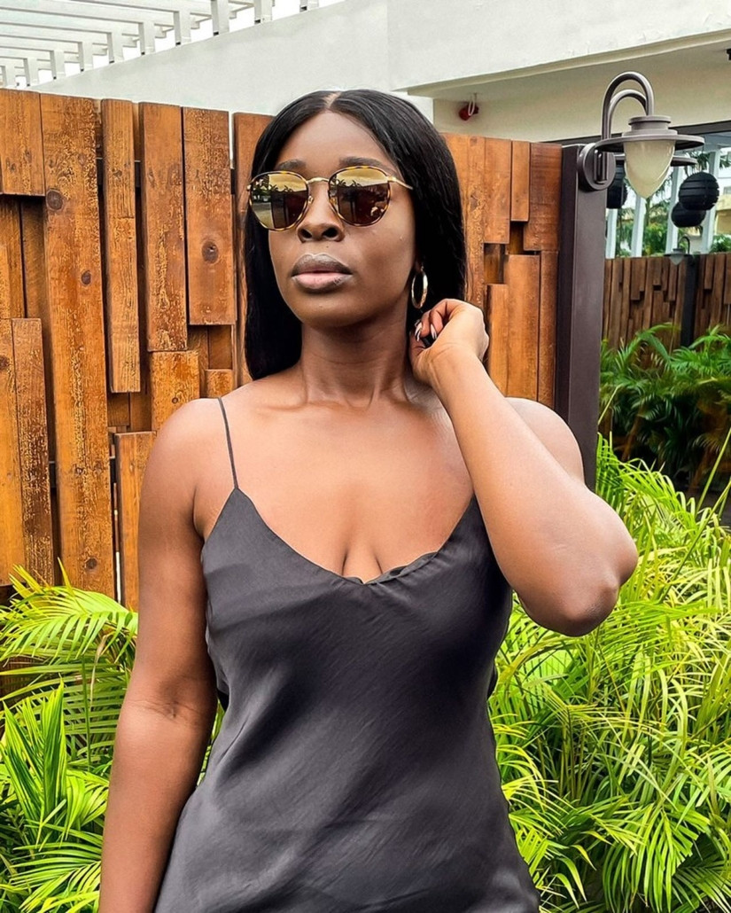 Elegant Simplicity: Gold Round Sunglasses with Slip Dress — Sunglasses for Oval Face