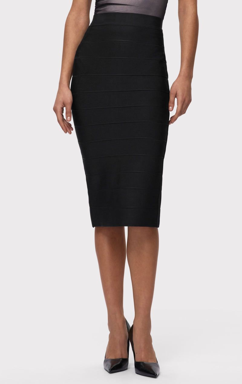 Black Bandage Pencil Skirt with Horizontal Texture Black Bandage Pencil Skirt with Horizontal Texture — Pencil Skirts