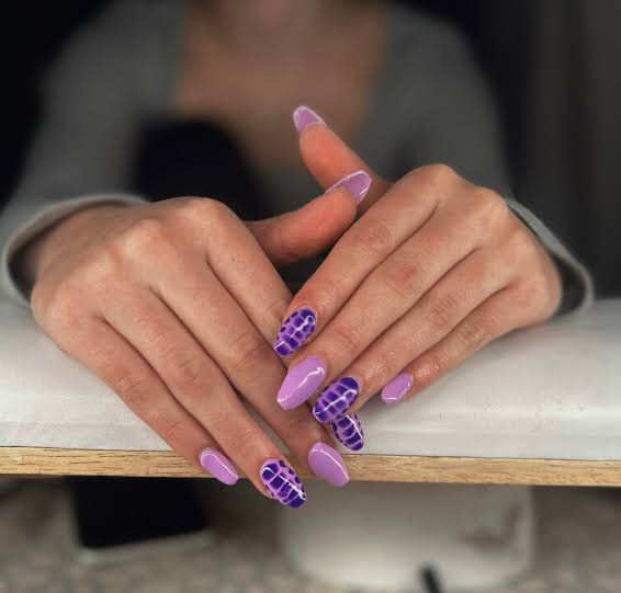 Purple White Visual Idea Purple White Visual Idea — Croc Nails