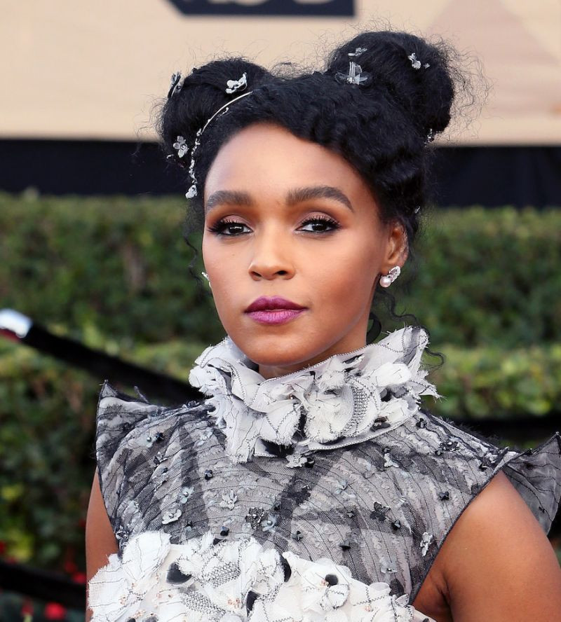No Bangs Visual Idea — Space Buns Natural Hair