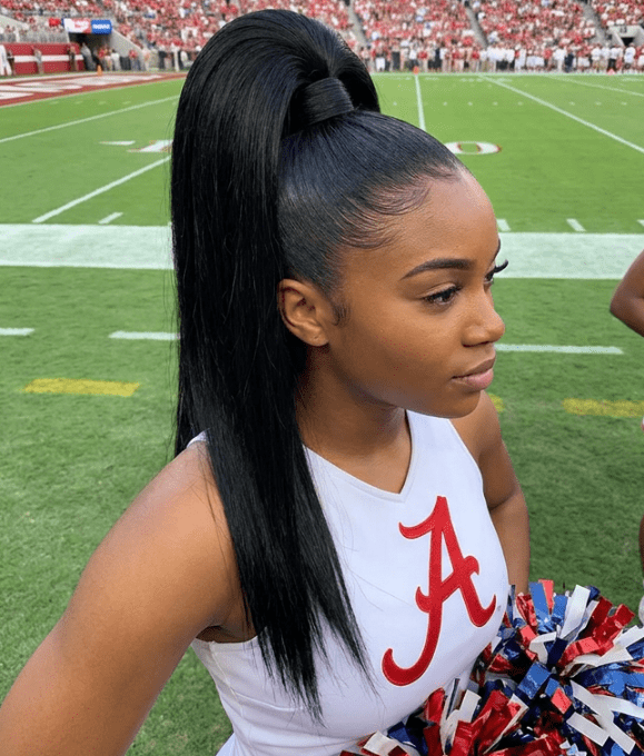Ultra-High Sleek Ponytail — Cheer Hairstyles