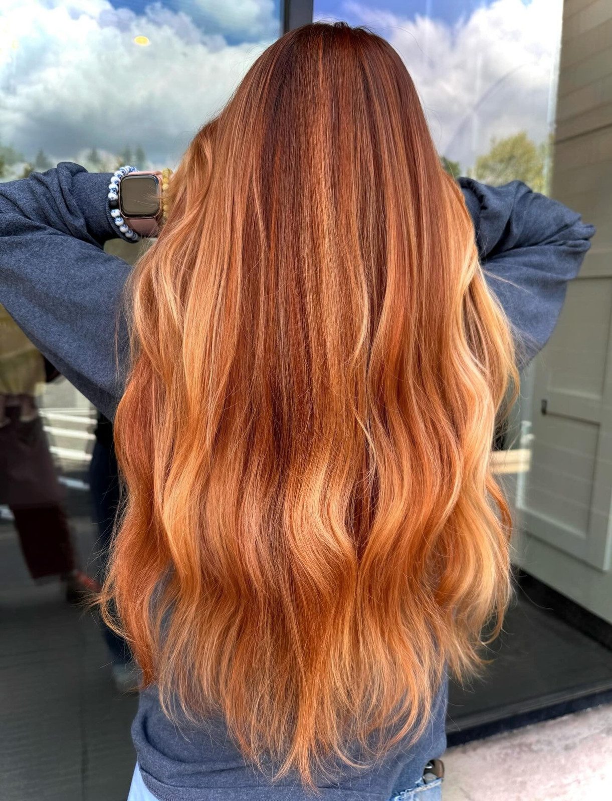 Long Layers Copper Orange Blonde — Sunset Hair