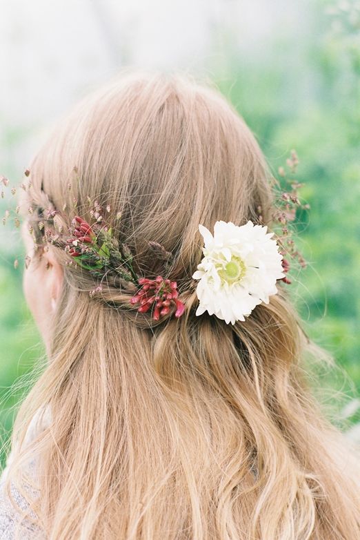 Loose Bun With Braids Visual Idea — Wedding Hairstyles with Flowers