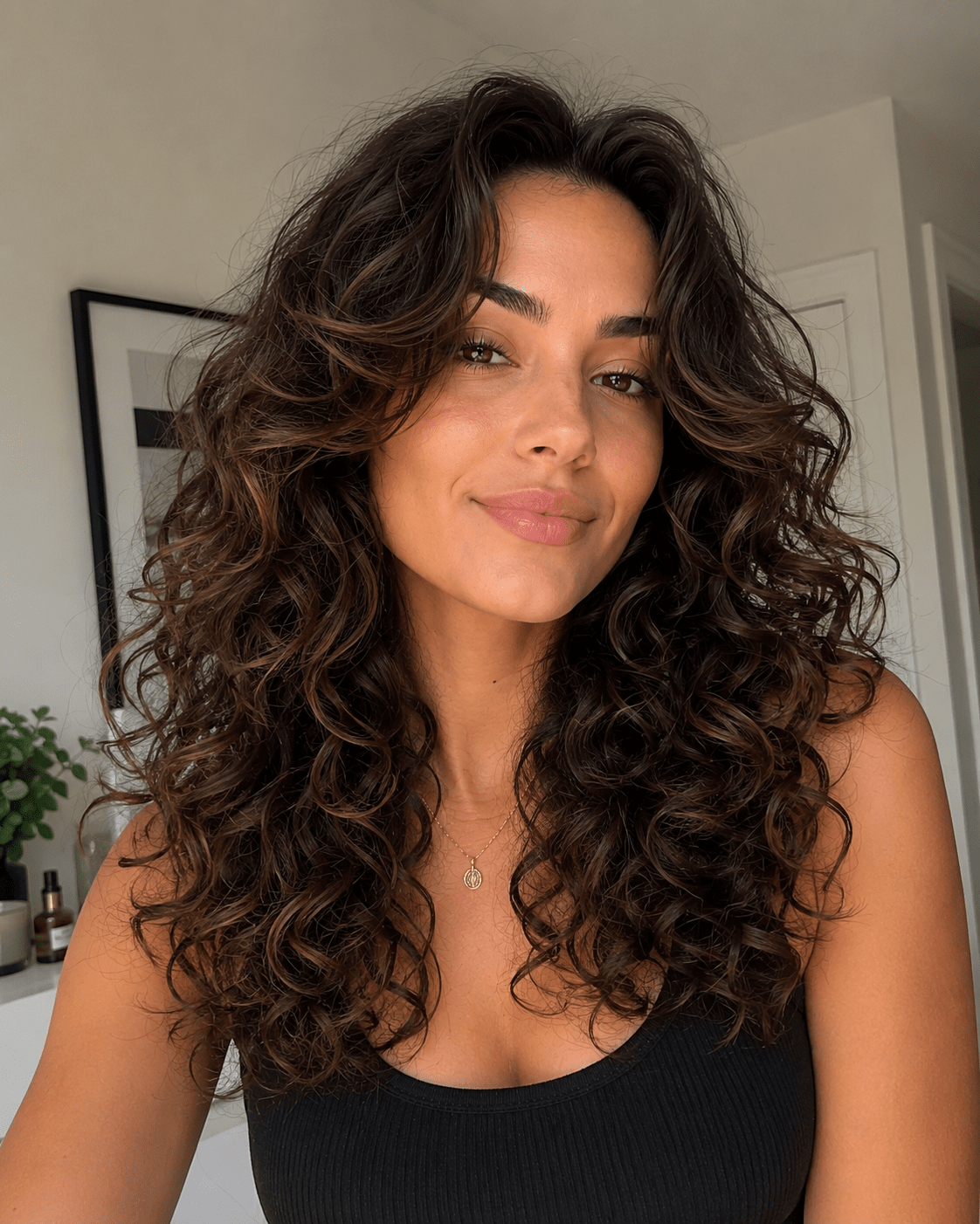Blowout Butterfly Collarbone With Fringe — Butterfly Haircut Curly Hair