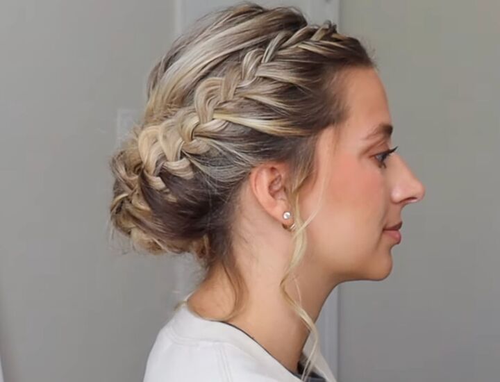 Elegant Blonde French Braid Updo — Braided Updo