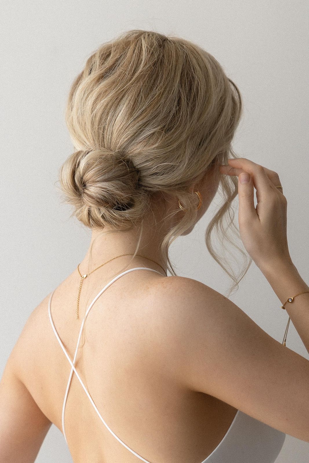 Sleek Blonde Low Bun — Wedding Low Bun