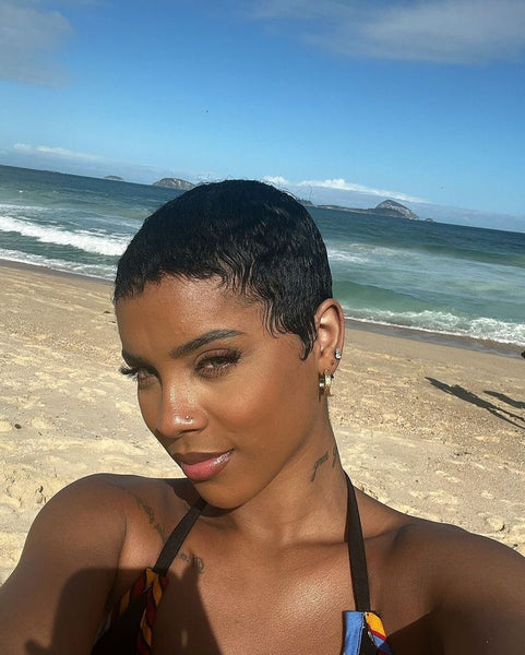 Textured Tousled Black Pixie Textured Tousled Black Pixie — Pixie Cut for Black Women