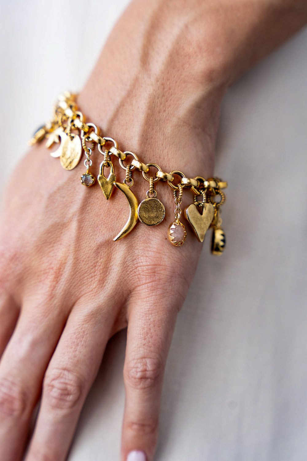 Dense Charm Collection on a Gold Bracelet Dense Charm Collection on a Gold Bracelet — Charm Bracelets